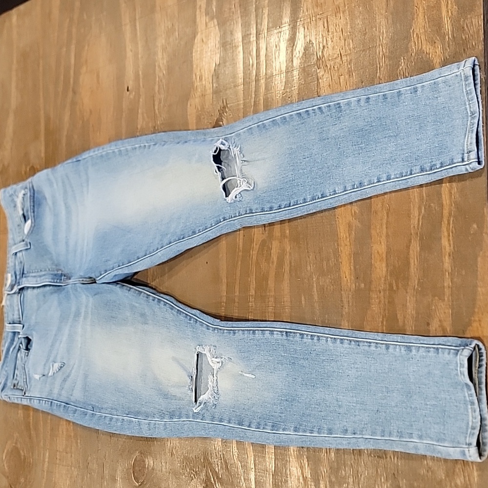 Levi's Sky Blue Ripped Skinny Jeans